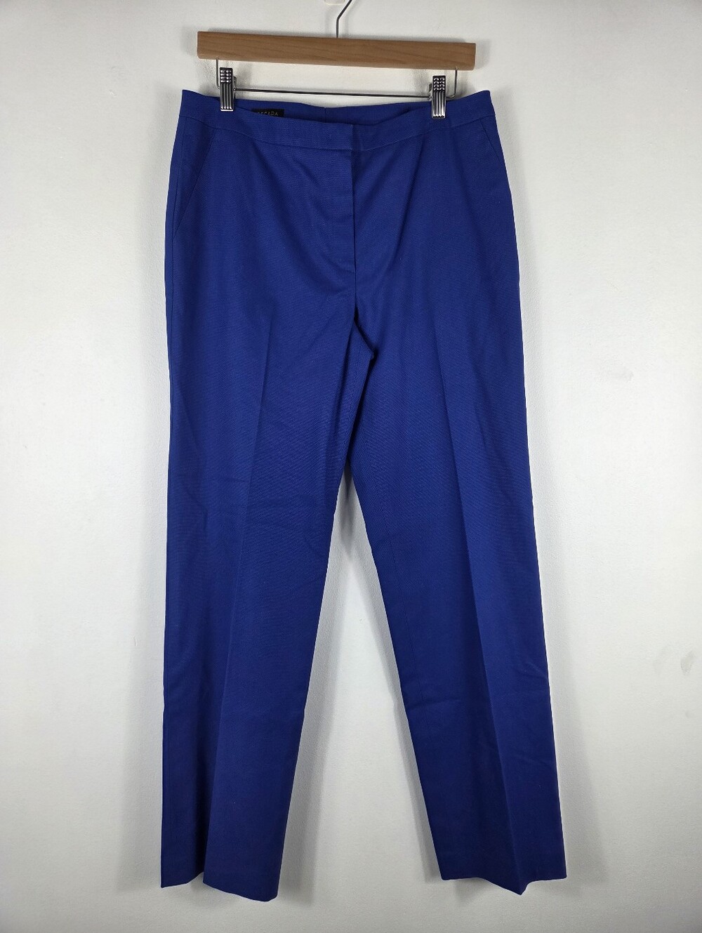 Escada Textured Pleated High Waist Straight Leg Rouser Pants